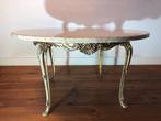 Strakke "Mid century" salontafel, marmer, vintage design, Ophalen of Verzenden, Zo goed als nieuw, Rond, Metaal