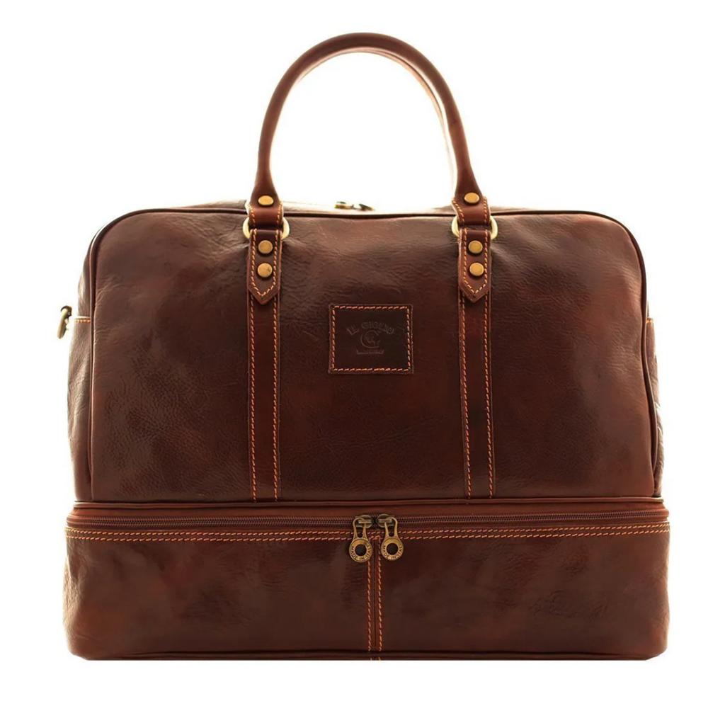 Fantini leren reistas - Perfect voor weekendjes weg!, 40 tot 60 cm, 20 tot 30 cm, Bruin, Ophalen of Verzenden
