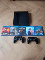 Playstation 4 met 2 controllers + 5 games PS4, Spelcomputers en Games, Spelcomputers | Sony PlayStation 4, Met 2 controllers, Ophalen of Verzenden