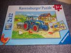 ravensburger puzzel 2x, boerderij en graafmachine, Ophalen of Verzenden, 10 tot 50 stukjes, Zo goed als nieuw, 2 tot 4 jaar