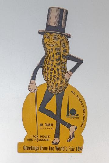 Tweede Wereldoorlog USA Mr. Peanuts Worlds Fair Bookmark WO2 beschikbaar voor biedingen