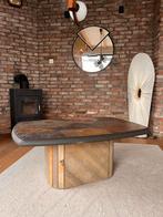 Brutalist Salontafel Paul Kingma Stijl, Ophalen, Gebruikt, 100 tot 150 cm, Bruin