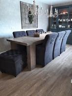 6x eetkamerstoel en 2x hocker URBAN SOFA ANTRACIET, Ophalen, Zo goed als nieuw, Vijf, Zes of meer stoelen