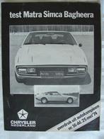 folder Matra Simca Bagheers TEST autokampioen mei 1974, Gelezen, Ophalen of Verzenden, Overige merken, AutoKampioen /Chrysler NL