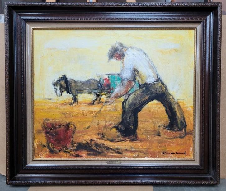 Karel Jan VAN DENN HEUVEL, oogsttafereel, Antiek en Kunst, Kunst | Schilderijen | Klassiek, Ophalen