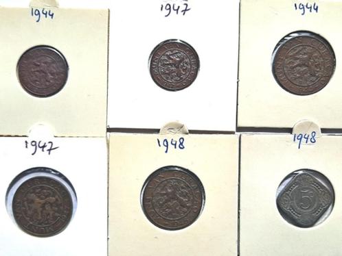 6 munten Curacao, Postzegels en Munten, Munten | Nederland, Koningin Wilhelmina, Verzenden