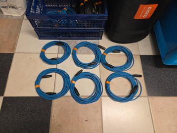 6x XLR kabel 3-polig Neutrik - 10 meter beschikbaar voor biedingen