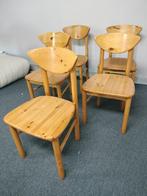 Vintage Rainer Daumiller eetkamerstoelen 5x met eettafel, Gebruikt, Bruin, Design, Ophalen of Verzenden