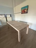 Blank eiken eettafel blank in de white wash., Huis en Inrichting, Complete inboedels, Ophalen of Verzenden