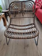 Rotan stoel met metalen frame, Huis en Inrichting, Stoelen, Ophalen, Bruin, Vintage, Zo goed als nieuw