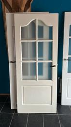 Houten deuren met glas 7st., Ophalen, Gebruikt, 80 tot 100 cm, Binnendeur