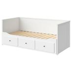 Ikea Hemnes bed met uitschuifbed, Ophalen, Eenpersoons, Wit, 80 cm
