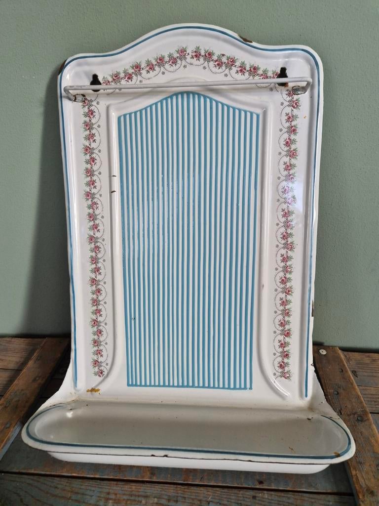 Mooi lepelrek emaille guirlande des roses BB roosjes, Ophalen of Verzenden, Rond, Minder dan 50 cm, Minder dan 100 cm