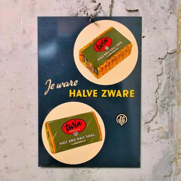 Oud Reclamebord 1978 TWIN Half Zware Shag J. Gruno Groningen beschikbaar voor biedingen