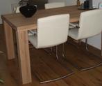 Massief licht eiken eettafel/werkbureau (160x100 cm), Ophalen, Eikenhout, 50 tot 100 cm, Zo goed als nieuw