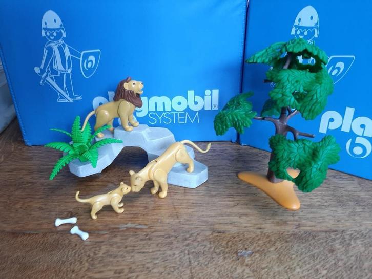 wild life safari dierentuin 3239 leeuwen rots boom 100%, Kinderen en Baby's, Speelgoed | Playmobil, Zo goed als nieuw, Complete set