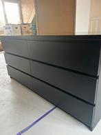 Zwarte ladenkasten van Ikea + glazenbovenkant, Huis en Inrichting, Kasten | Ladekasten, 5 laden of meer, 150 tot 200 cm, Ophalen of Verzenden