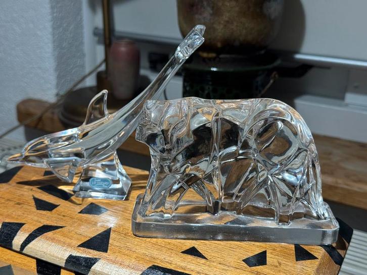 Baccarat & JG. Durand optische panther & optische dolfijn, Antiek en Kunst, Antiek | Glas en Kristal, Ophalen of Verzenden
