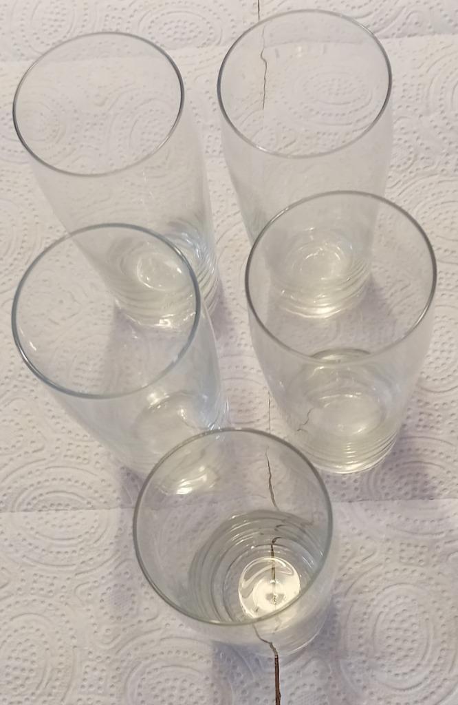 Te Koop: Vijf water / frisdrank glazen. , Verzamelen, Glas en Borrelglaasjes, Gebruikt, Frisdrankglas, Ophalen of Verzenden