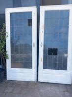 Kamer ensuite deuren / glas in lood raampjes, Gebruikt, 225 cm of meer, Hout, Ophalen
