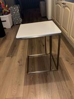 Witte Tafel - Stijlvol en Praktisch, Huis en Inrichting, Minder dan 55 cm, Metaal of Aluminium, Vierkant, Zo goed als nieuw