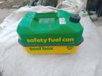 Oude bp jerrycan en onderzijde gereedschap, Ophalen, Gebruikt