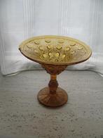 Apart Bruin Bewerkt Glazen Kelkvaasje Vintage, Ophalen of Verzenden