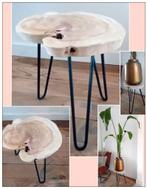 Salontafel, bijzettafel teak boomstam NIEUW, Minder dan 50 cm, Nieuw, Minder dan 50 cm, Ophalen of Verzenden