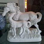Prachtig groot beeld - paarden - 37x16 cm en 39 cm hoog, Antiek en Kunst, Ophalen of Verzenden