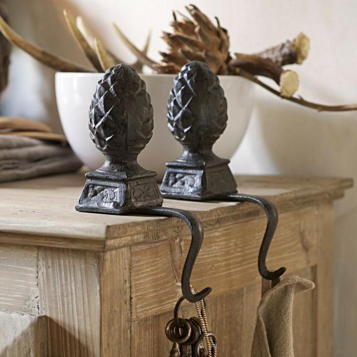 Gietijzeren Denneappel Haak voor theedoek of krans, Huis en Inrichting, Woonaccessoires | Kapstokken, Nieuw, Overige typen, Minder dan 100 cm