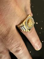 14 karaat gouden heren ring zegelring medusa, Ophalen, 20 of groter, Heer, Zo goed als nieuw