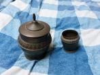 Antieke Tinnen Pot met Deksel en Klein Vaasje, Antiek en Kunst, Ophalen of Verzenden