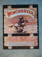 Winchester Firearms & Ammunition Reclamebord Vintage, Ophalen of Verzenden