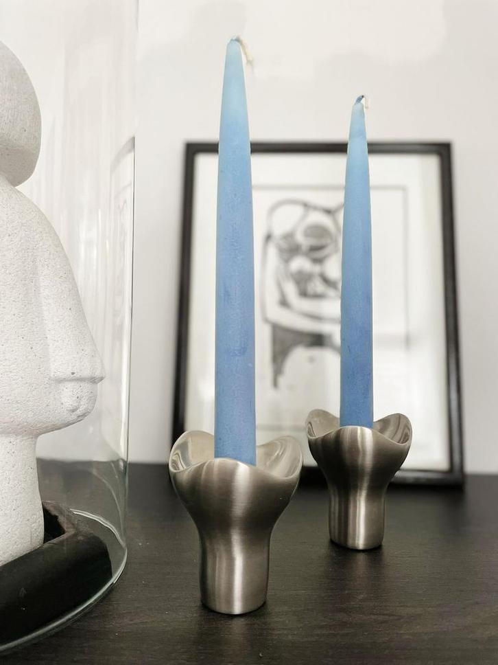 Georg Jensen Henning Denmark design Bloom kandelaren set, Huis en Inrichting, Woonaccessoires | Kandelaars en Kaarsen, Zo goed als nieuw
