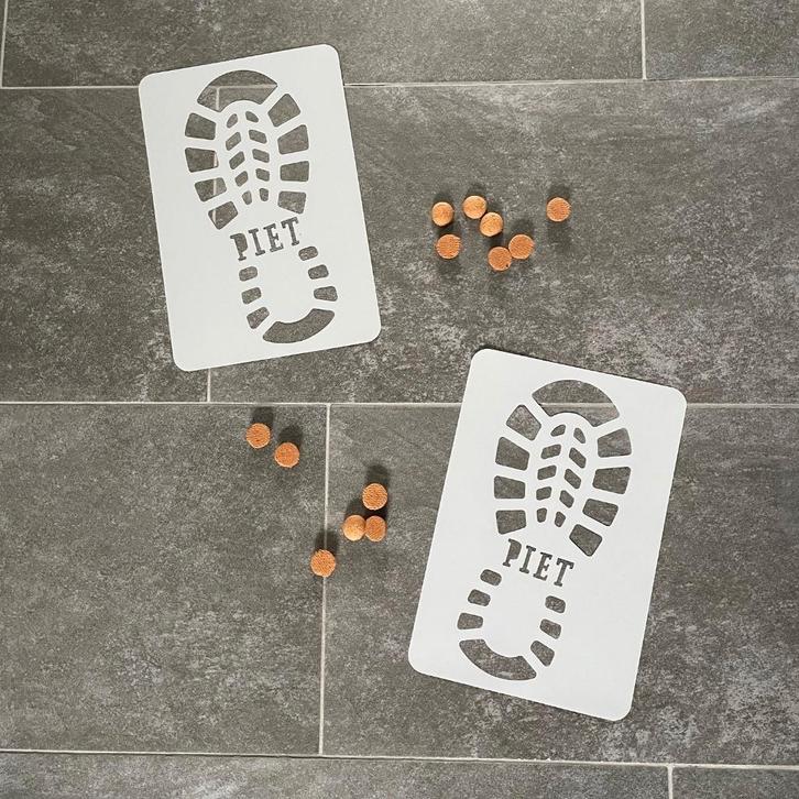 schoenafdruk sjabloon piet voetafdruk set van 2, Diversen, Sinterklaas, Nieuw, Ophalen of Verzenden