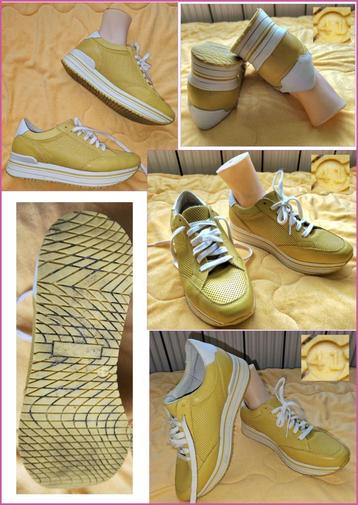 Gele leren sneakers maat 41 zgan beschikbaar voor biedingen