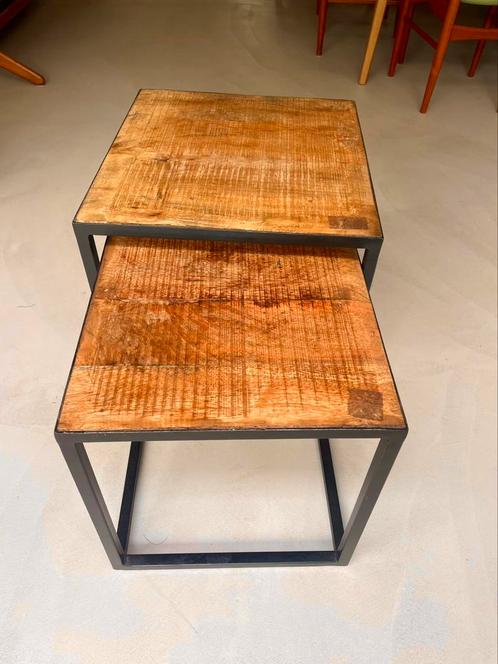 Nesting tables, bijzettafels, van Loods5, Huis en Inrichting, Tafels | Bijzettafels, Zo goed als nieuw, Rechthoekig, Minder dan 55 cm