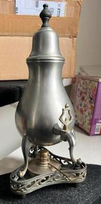 Antiek tin kraantjeskan koffiekan compleet kan en plateau, Antiek en Kunst, Ophalen of Verzenden