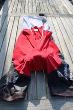 Santini korte wielrenbroek met bretels rood wit zwart 3XL, Sport en Fitness, Zo goed als nieuw, Kleding, Verzenden