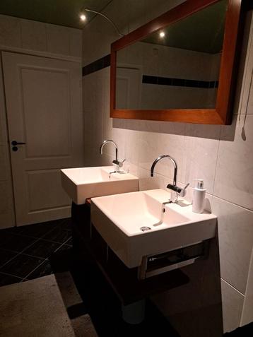 Wastafelmeubel met 2 wastafels en spiegel beschikbaar voor biedingen