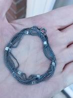 mooie dubbele zilveren ketting van 45 centimeter lang, Sieraden, Tassen en Uiterlijk, Antieke sieraden, Ophalen of Verzenden, Zilver