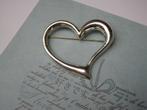 Zilveren broche hart model 5.1x5.3 cm, Gebruikt, Zilver, Verzenden