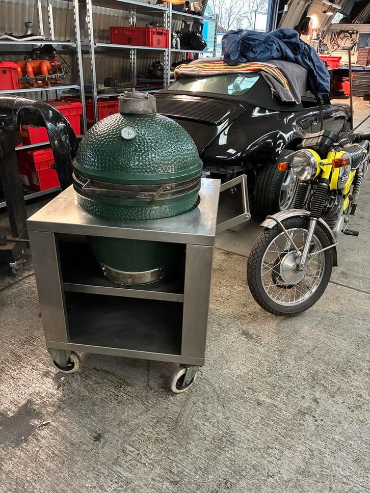 Big Green Egg large BBQ plus kar., Tuin en Terras, Gasbarbecues, Gebruikt, Ophalen of Verzenden