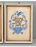 Twee Vintage wandbordjes met spreuk gezegde tekst wc deco, Gebruikt, Ophalen of Verzenden, H, H