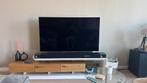 Lowboard kast / tv meubel (wit met eikenhout) 2 meter lang, Ophalen, Gebruikt, Eikenhout, 200 cm of meer