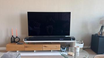 Lowboard kast / tv meubel (wit met eikenhout) 2 meter lang beschikbaar voor biedingen