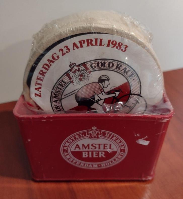 Amstel Goldrace 1983 Viltjes (14 stuks) in Kratje. (B), Verzamelen, Biermerken, Nieuw, Viltje(s), Amstel, Ophalen of Verzenden