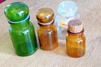 Apothekerspotten bruin groen blank glas, Antiek en Kunst, Ophalen of Verzenden