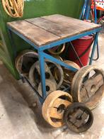 Oude houten aandrijfwiel loopwiel poelie meelmolen, Ophalen