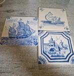 3 antieke delfsblauwe tegeltjes, Antiek en Kunst, Antiek | Wandborden en Tegels, Ophalen of Verzenden